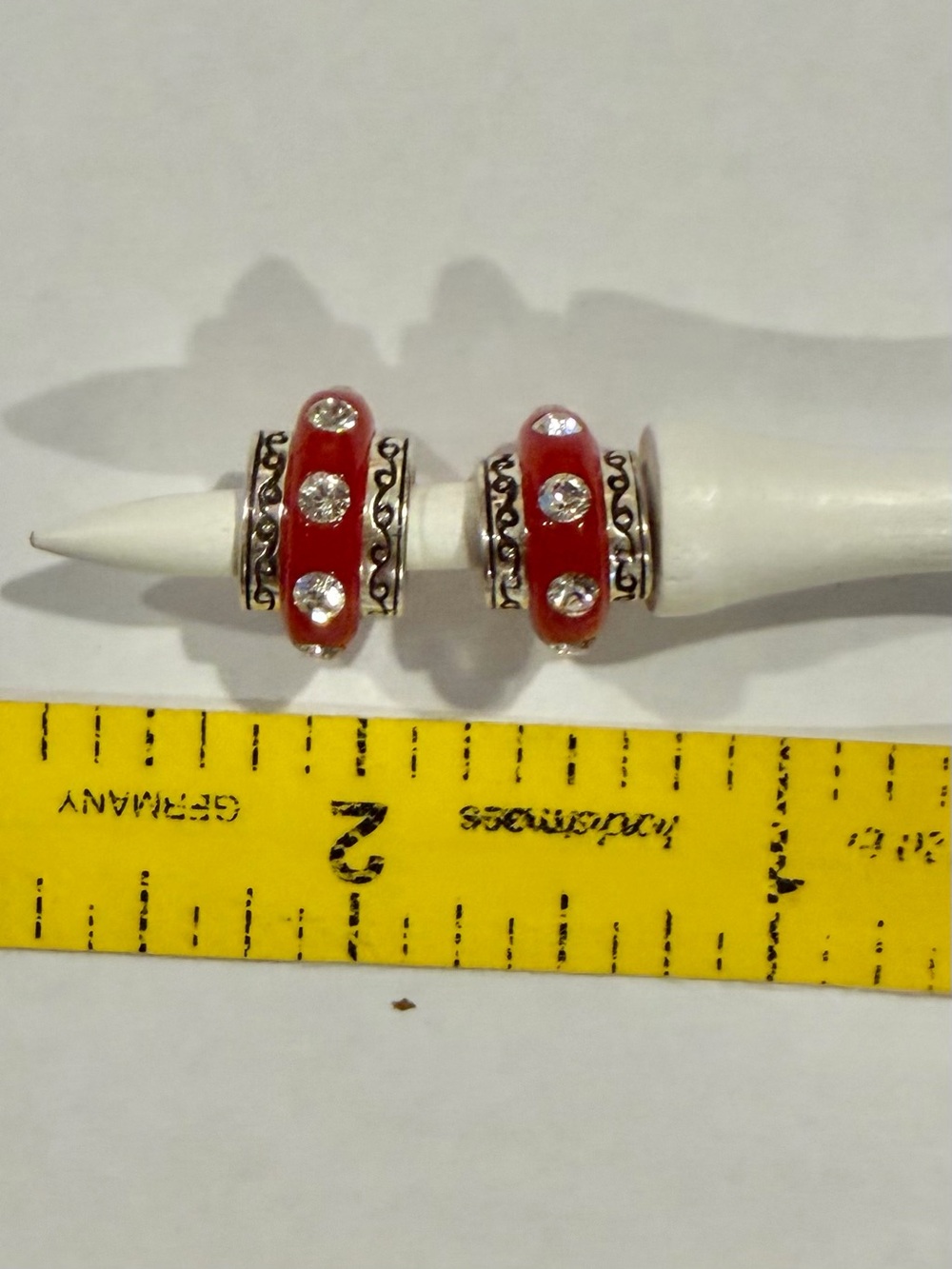 Brighton Red Enamel Bracelet Charms with Crystal Accents - Set of 2